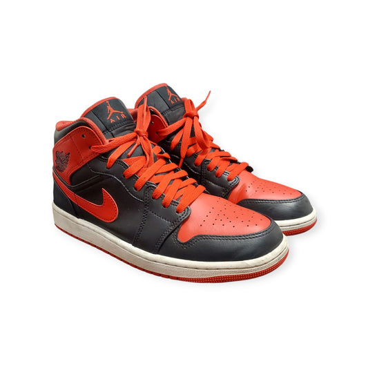Nike Air Jordan 1 Mid Bred Alternate Black Red Men’s Size 9 Sneakers Used - Larmar's New And Used Products