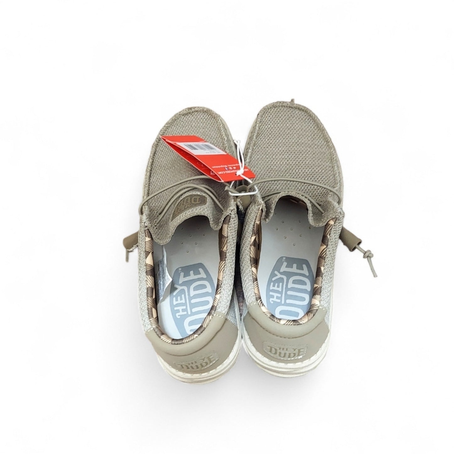 Men's Beige Hey Dude Slip-On Loafers Wally Sock Style - Larmar's New And Used Products