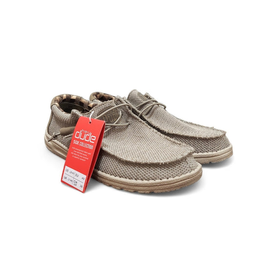 Men's Beige Hey Dude Slip-On Loafers Wally Sock Style - Larmar's New And Used Products