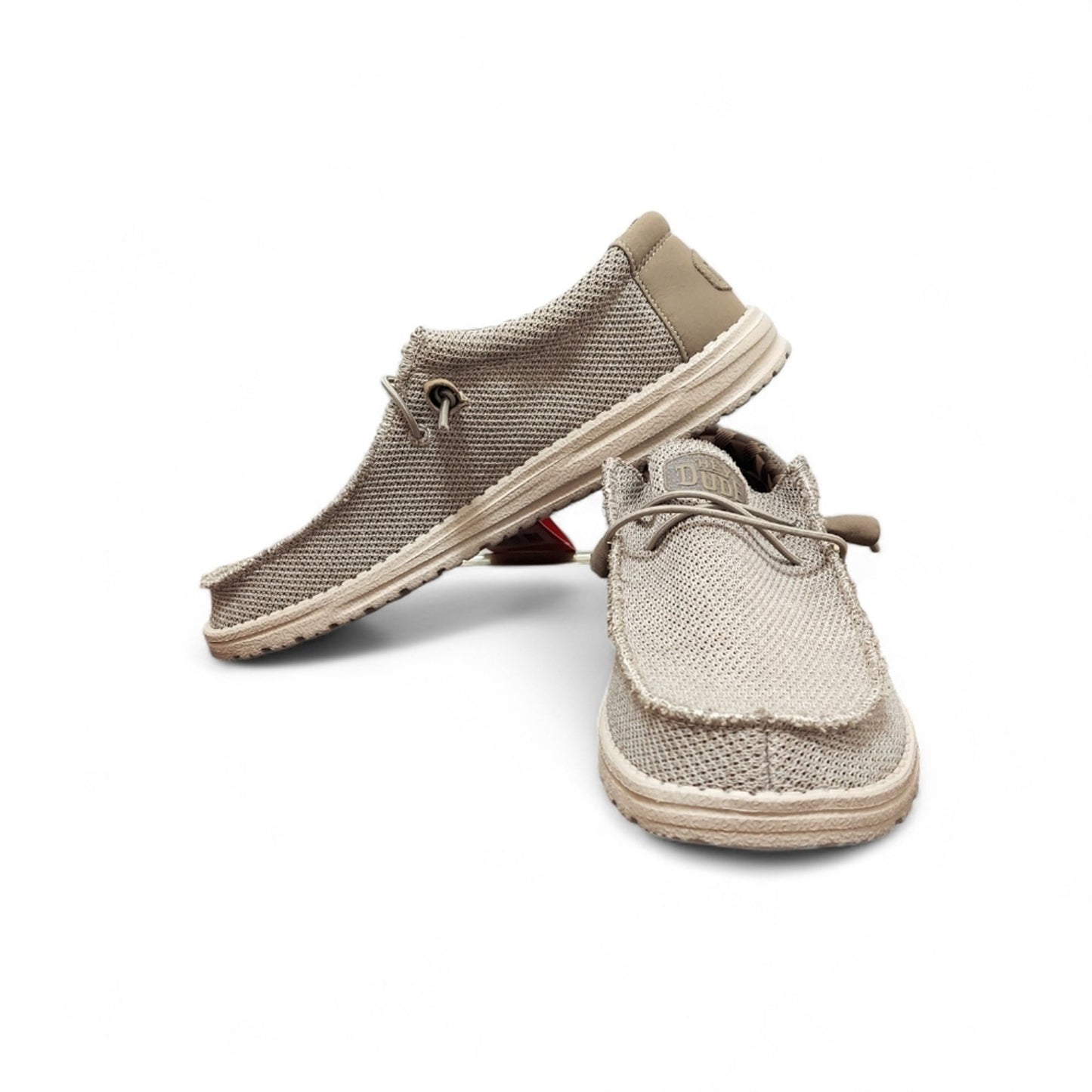 Men's Beige Hey Dude Slip-On Loafers Wally Sock Style - Larmar's New And Used Products