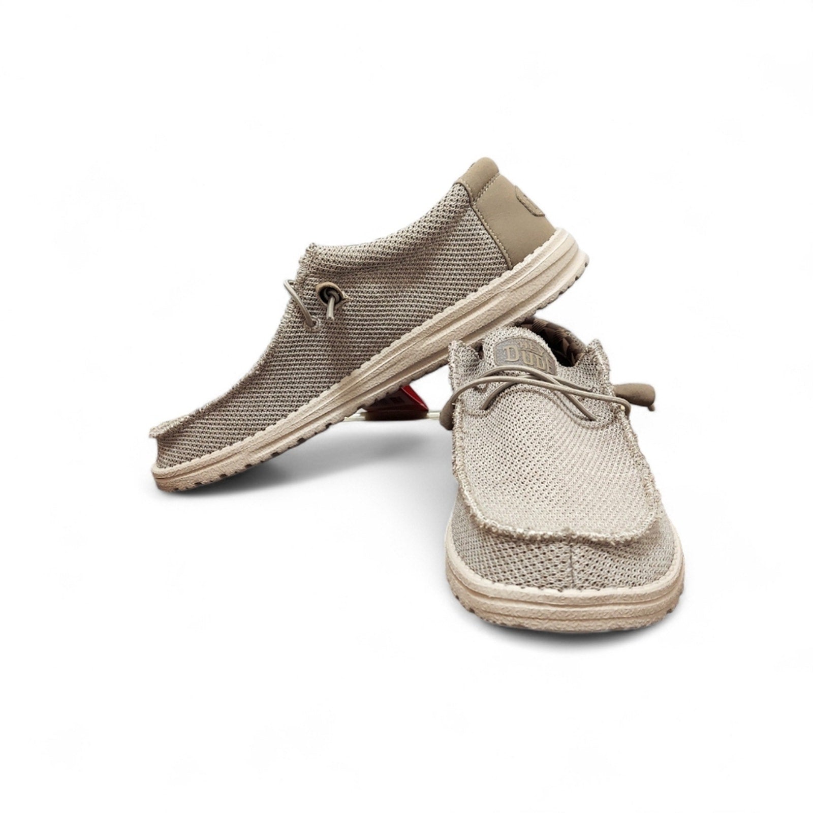 Men's Beige Hey Dude Slip-On Loafers Wally Sock Style - Larmar's New And Used Products