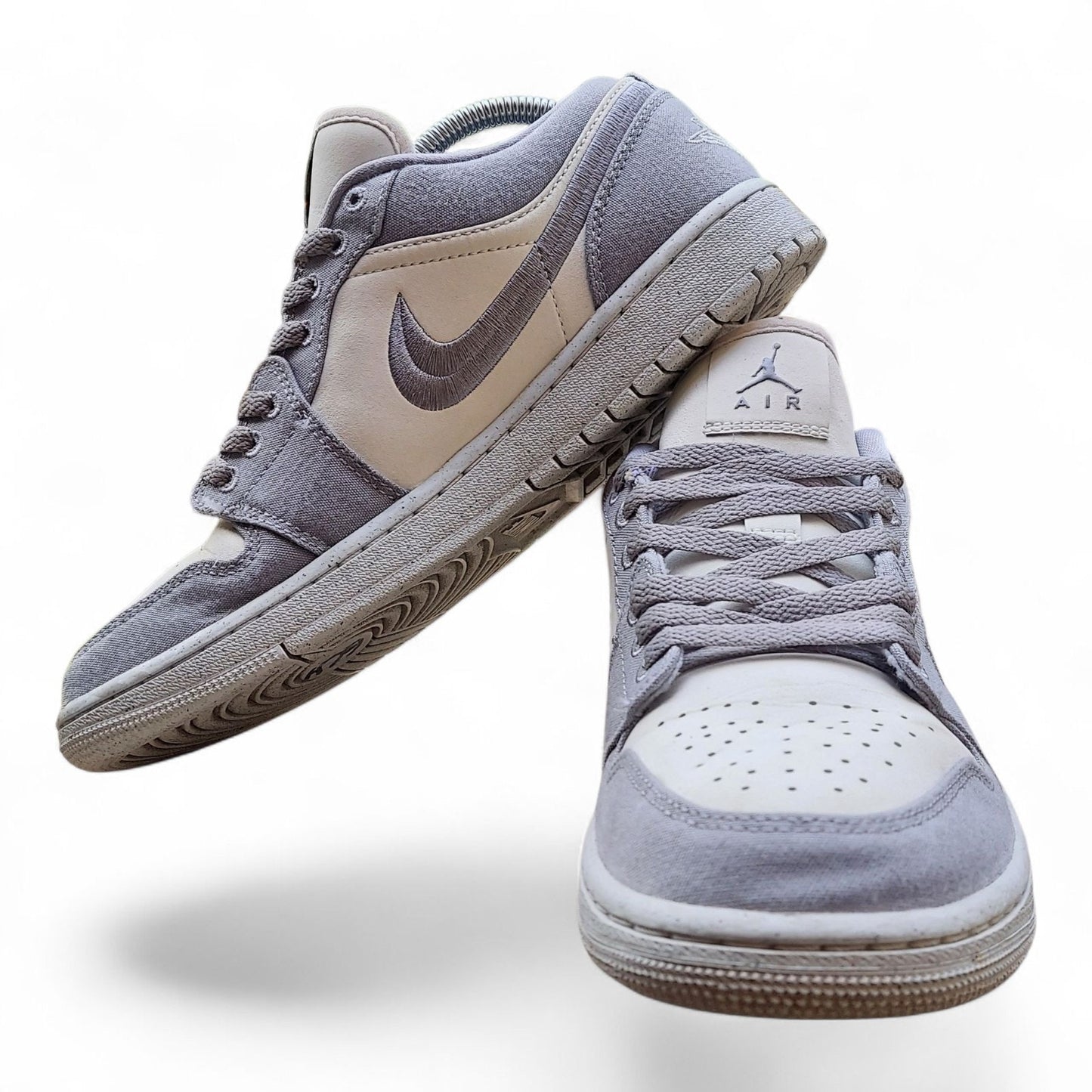Nike Air Jordan 1 Low Steel Grey Sail Womens 9.5 Mens 8 Sneakers Shoes